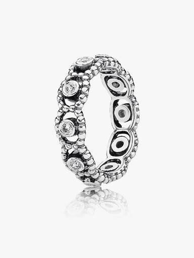 Silver ring with cubic zirconia