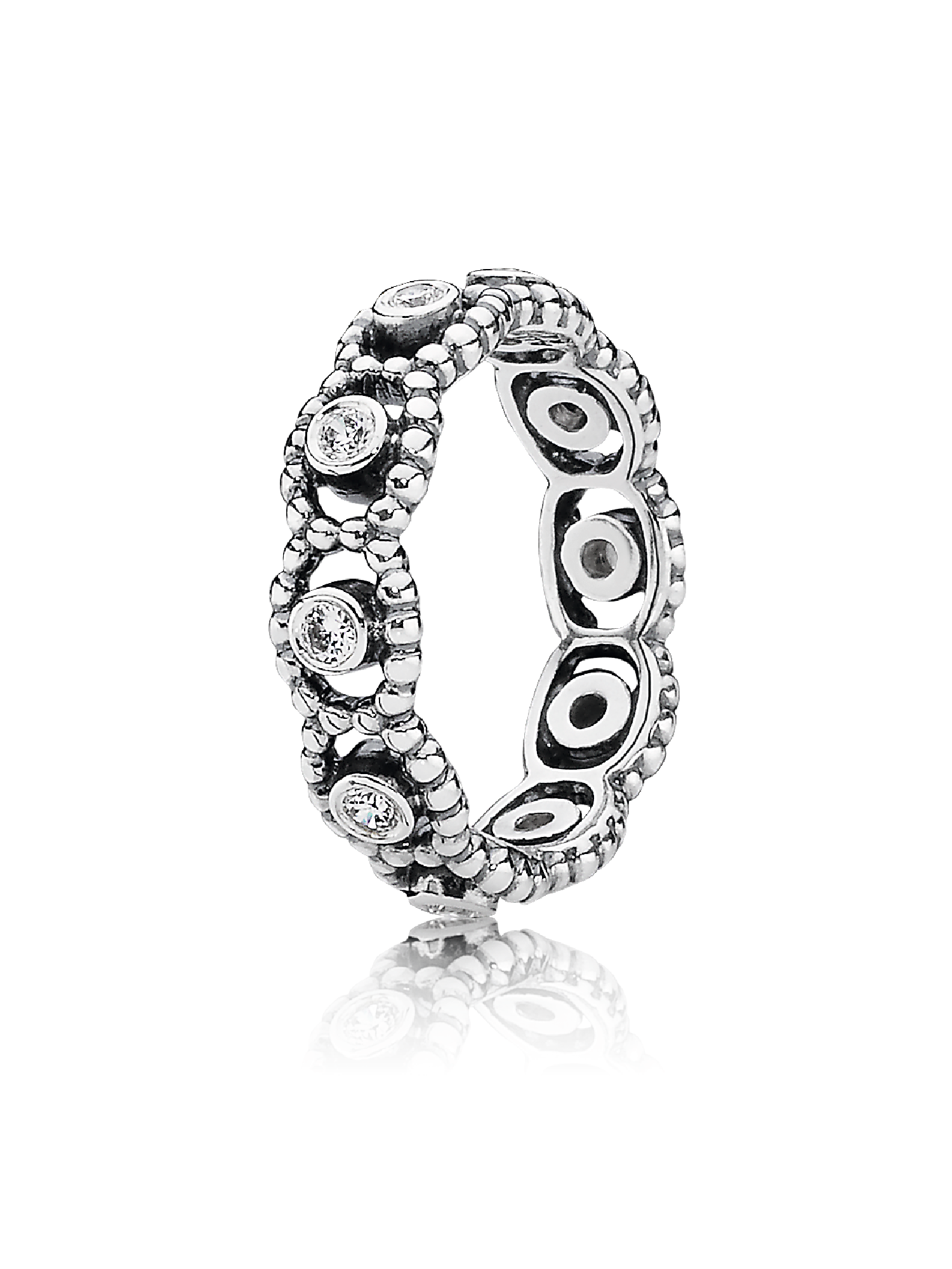 Silver ring with cubic zirconia