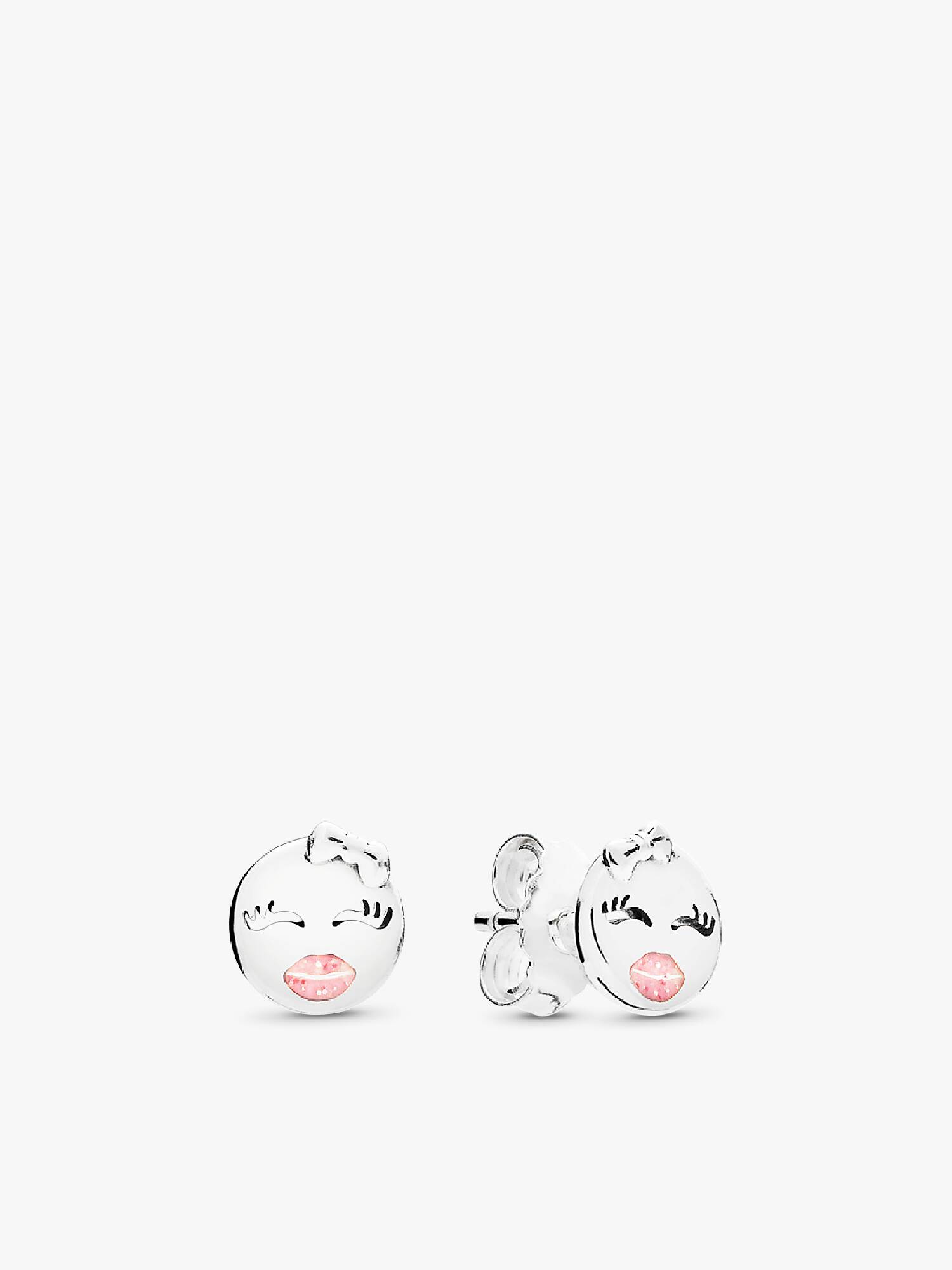 Playful Winks Brincos de botão, Light Rosa Esmalte
