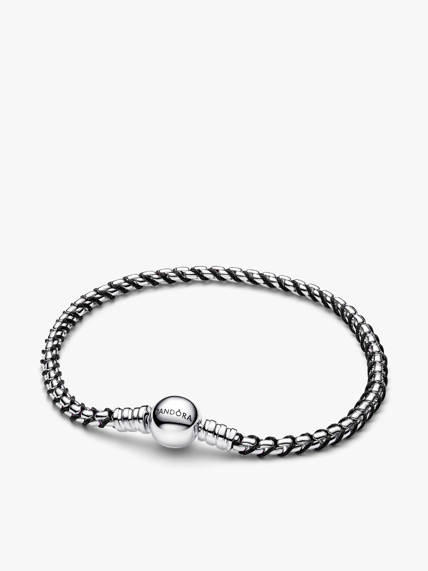 Pulseira Corrente Snake Cordão Preto