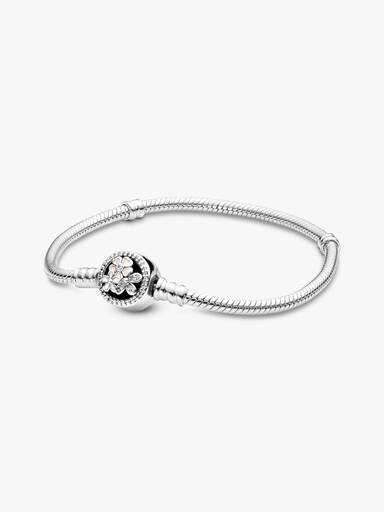 Pulseira Corrente Snake Pandora Moments Flor Clasp