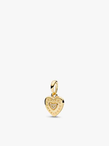PANDORA Shine logo heart pendant with clear cubic zirconia