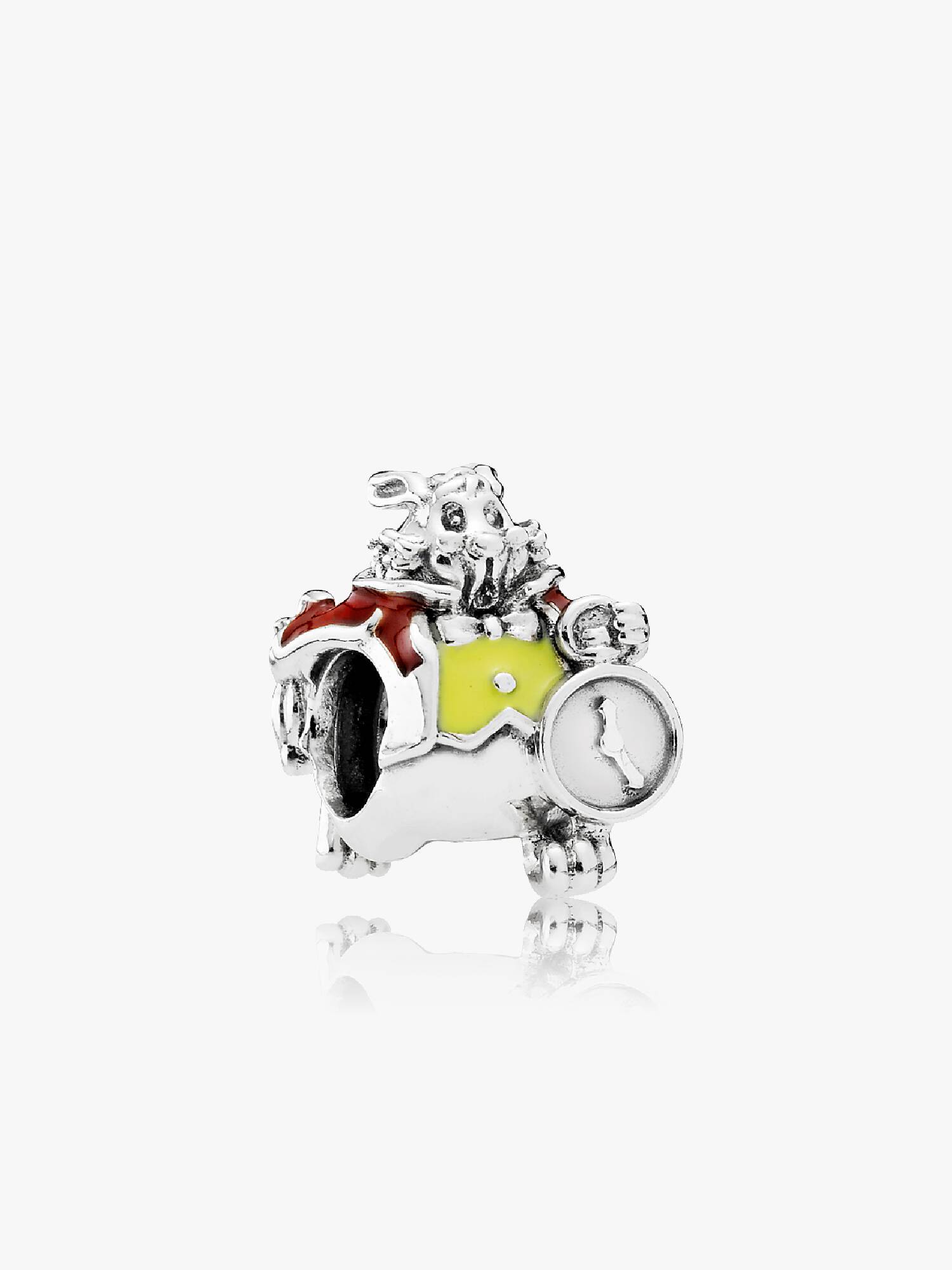 Disney White Rabbit silver charm with red and yellow enamel