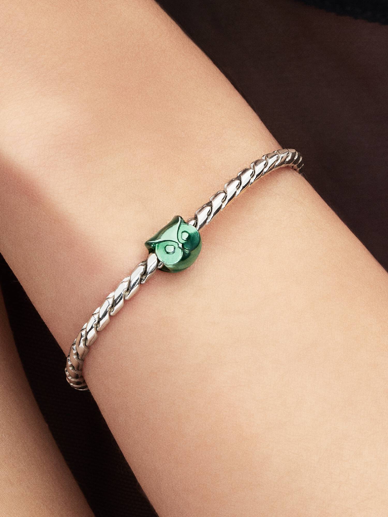 Mini Charm Coruja Verde