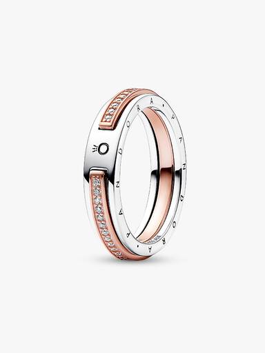 Anel Pandora Signature Dois Tons