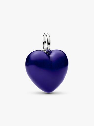 Charm Pendente de Coração Curvo Azul