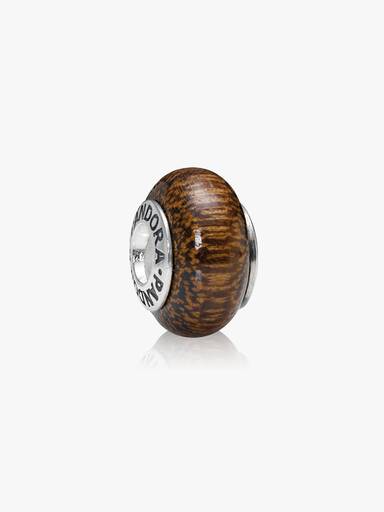 Smooth silver charm with Acapu wood