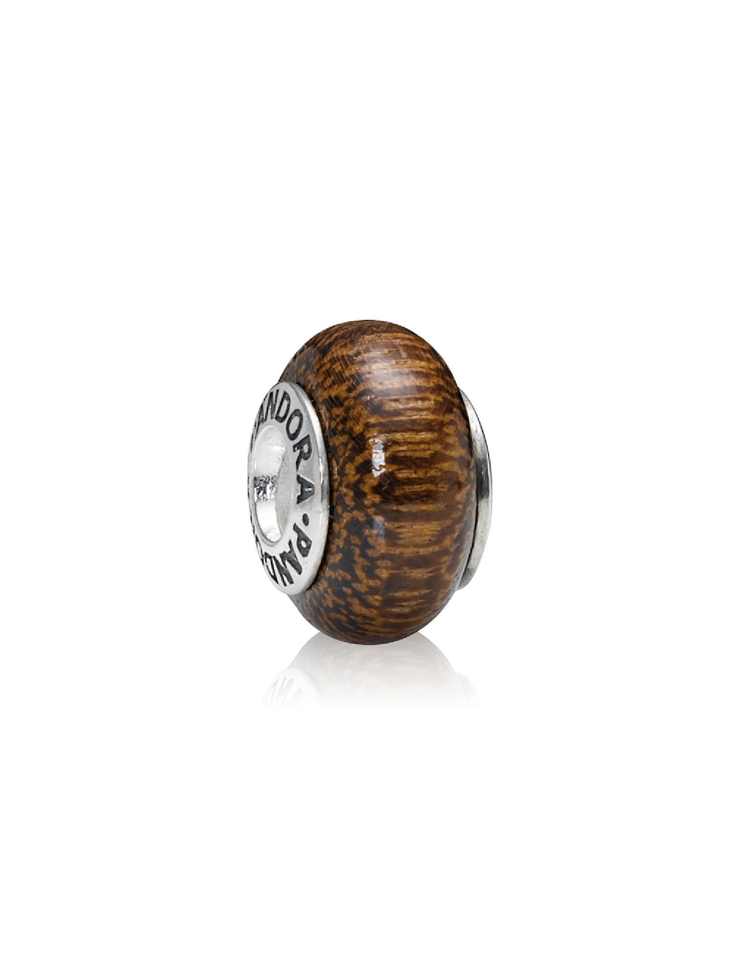Smooth silver charm with Acapu wood