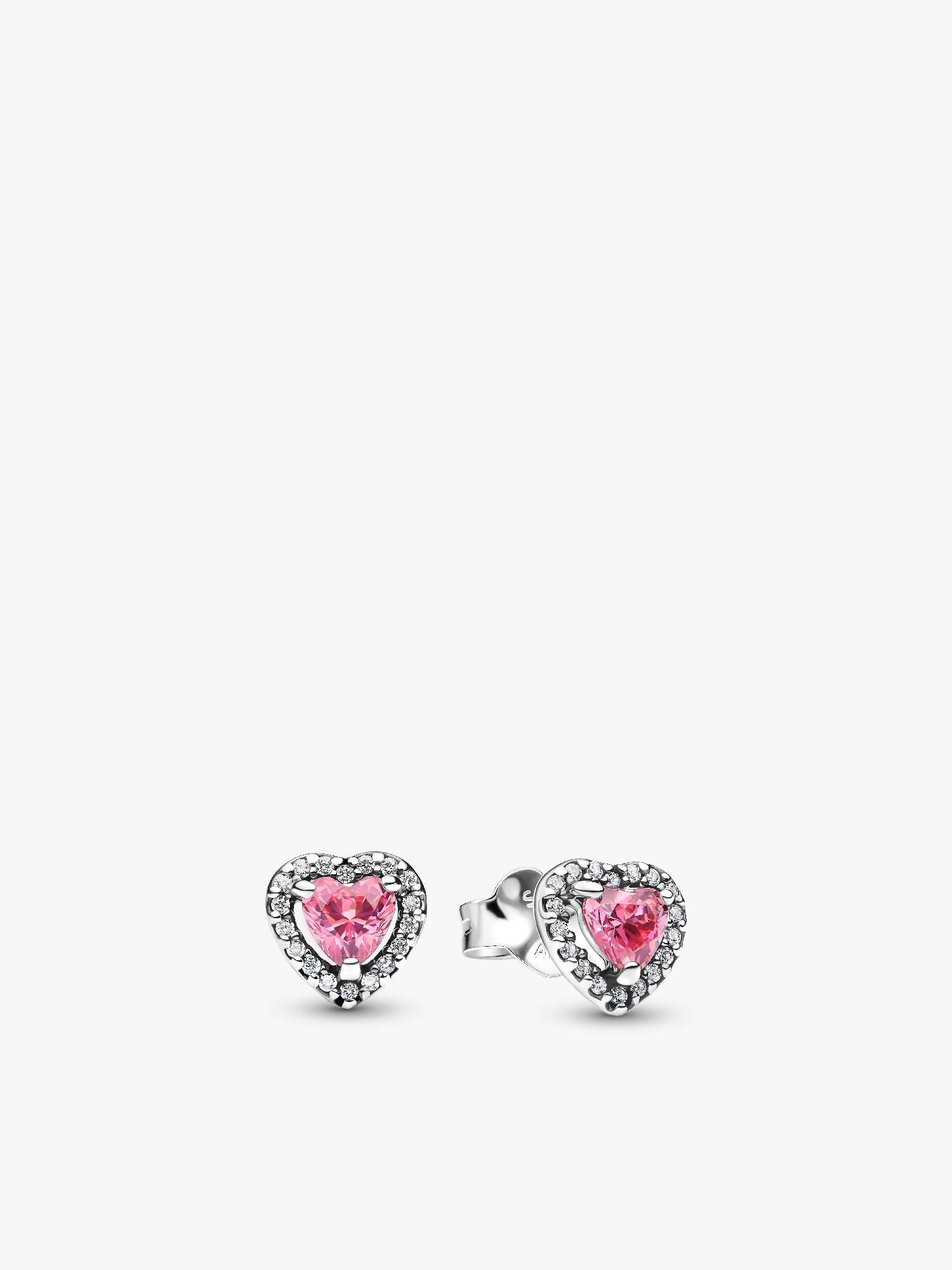 Brincos de tarraxa Coração Rosa em Relevo
