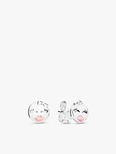 Playful Winks Brincos de botão, Light Rosa Esmalte