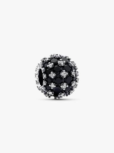 Charm Esférico Brilhante Preto com Zircônia Cúbica