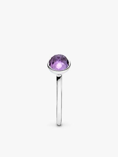 Anel February Droplet, Synthetic Amethyst