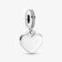 Charm pendente gravável com plaquinha de coração. Charm pendente gravável com plaquinha de coração.