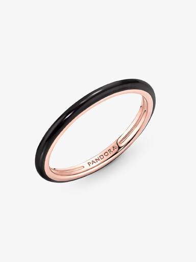 Anel Preto Esmaltado Pandora Me
