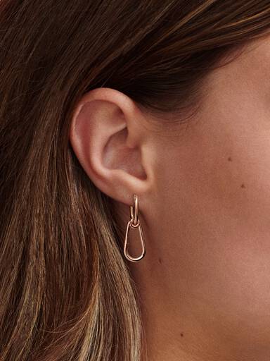 14k Rose gold-plated hoop link earring