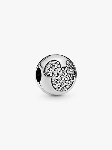 Disney Mickey silver clip with cubic zirconia