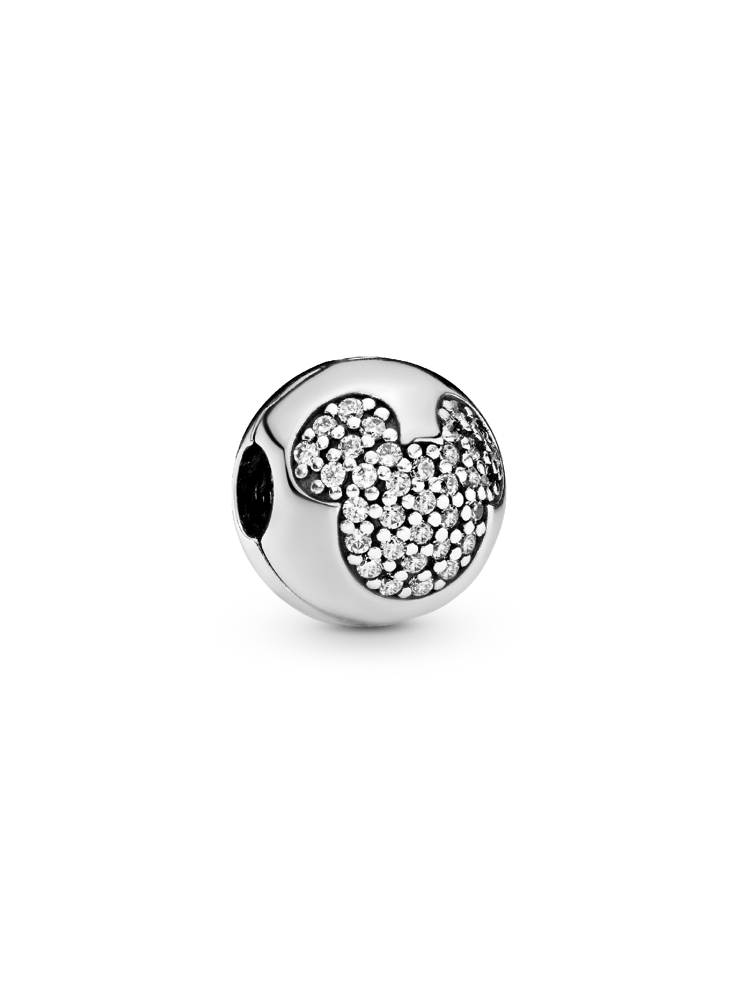 Disney Mickey silver clip with cubic zirconia