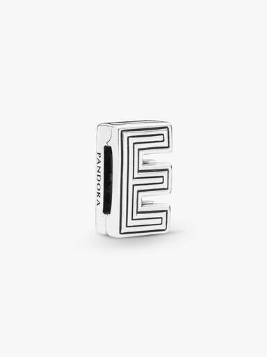 Pandora Reflexions letter E silver clip charm