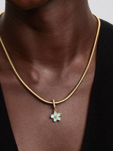 Charm Pendente Flor de Cerejeira Azul