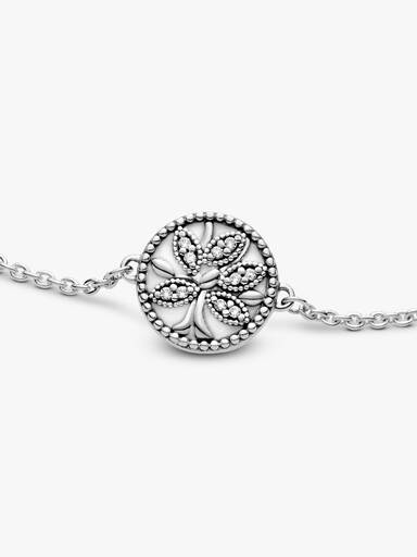 Pulseira Brilhante Árvore da Família com Fecho Deslizante