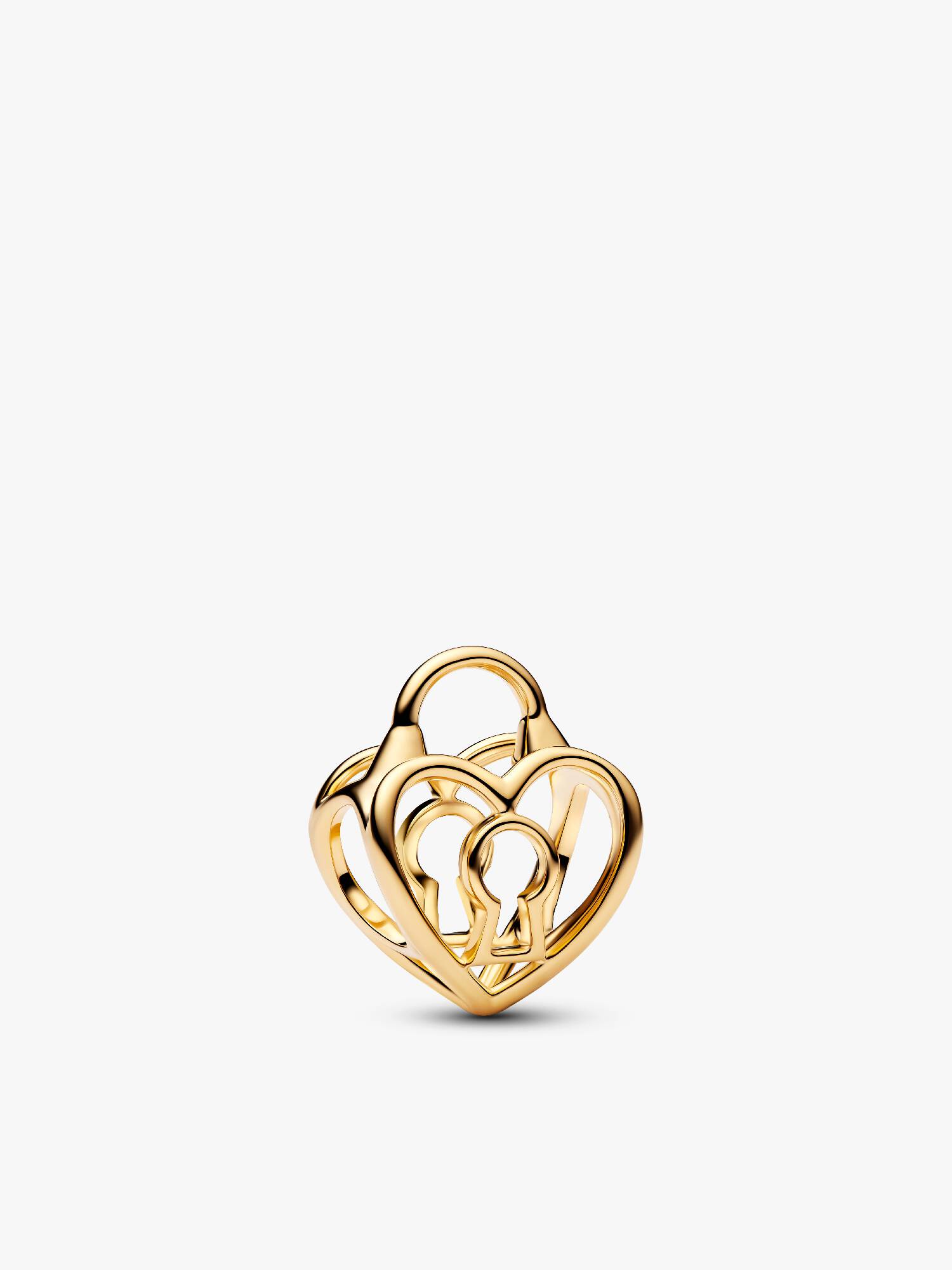 Charm de cadeado de coração vazado