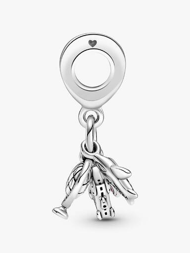 Charm pendente de avião, globo e mala