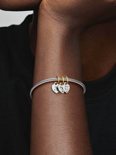 Charm Pendente Triplo Divisível Amizade em Dois Tons
