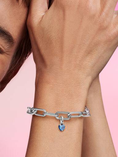 Mini Charm Pendente Coração Chakra Azul Pandora Me