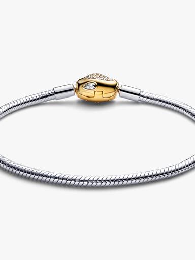Pulseira Corrente Snake com Fecho de Cobra Dourada