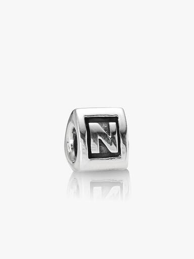 Capital N silver charm