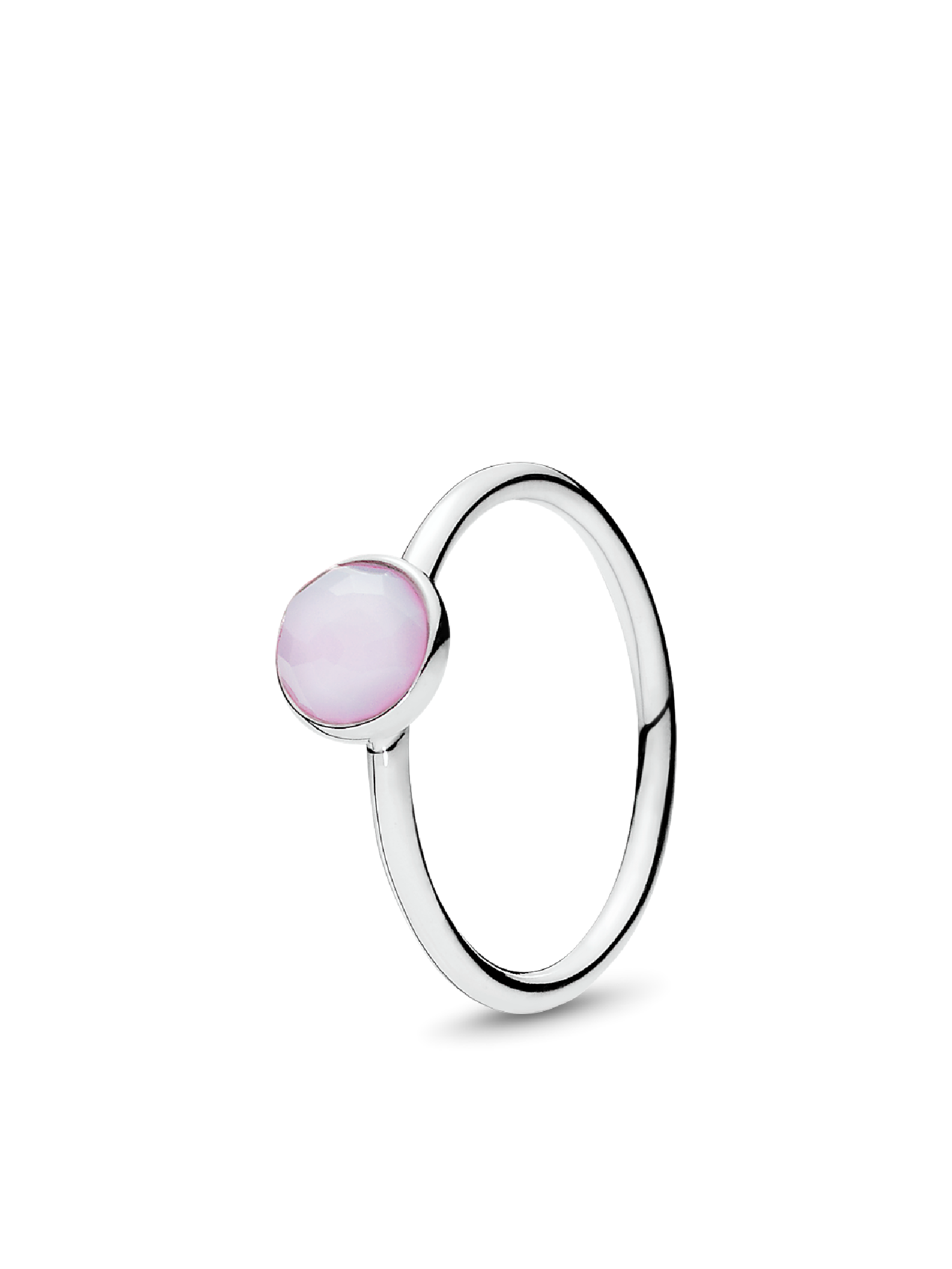 Anel October Droplet, Opalescent Rosa Cristal