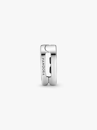 Heart sterling silver clip charm with clear cubic zirconia