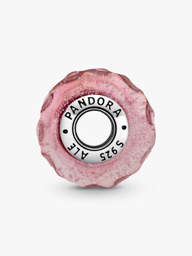 Charm Vidro de Murano Rosa Ondulado Fancy