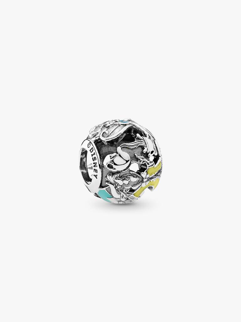 Disney Alice in Wonderland silver charm with mixed enamel colours
