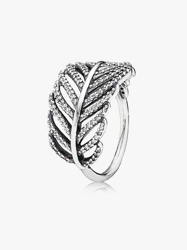 Silver ring with micro bead-set cubic zirconia