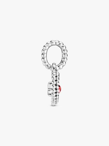 Heart sterling silver dangle with blazing red crystal
