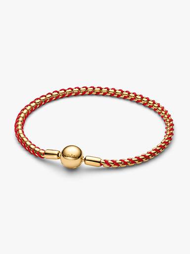 Pulseira Corrente Snake Cordão Vermelho