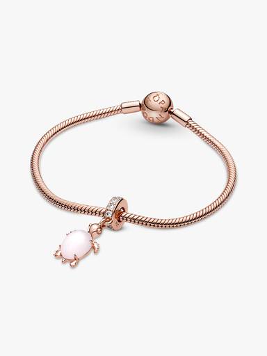 Charm Pendente Tartaruga Marinha em Murano Rosa