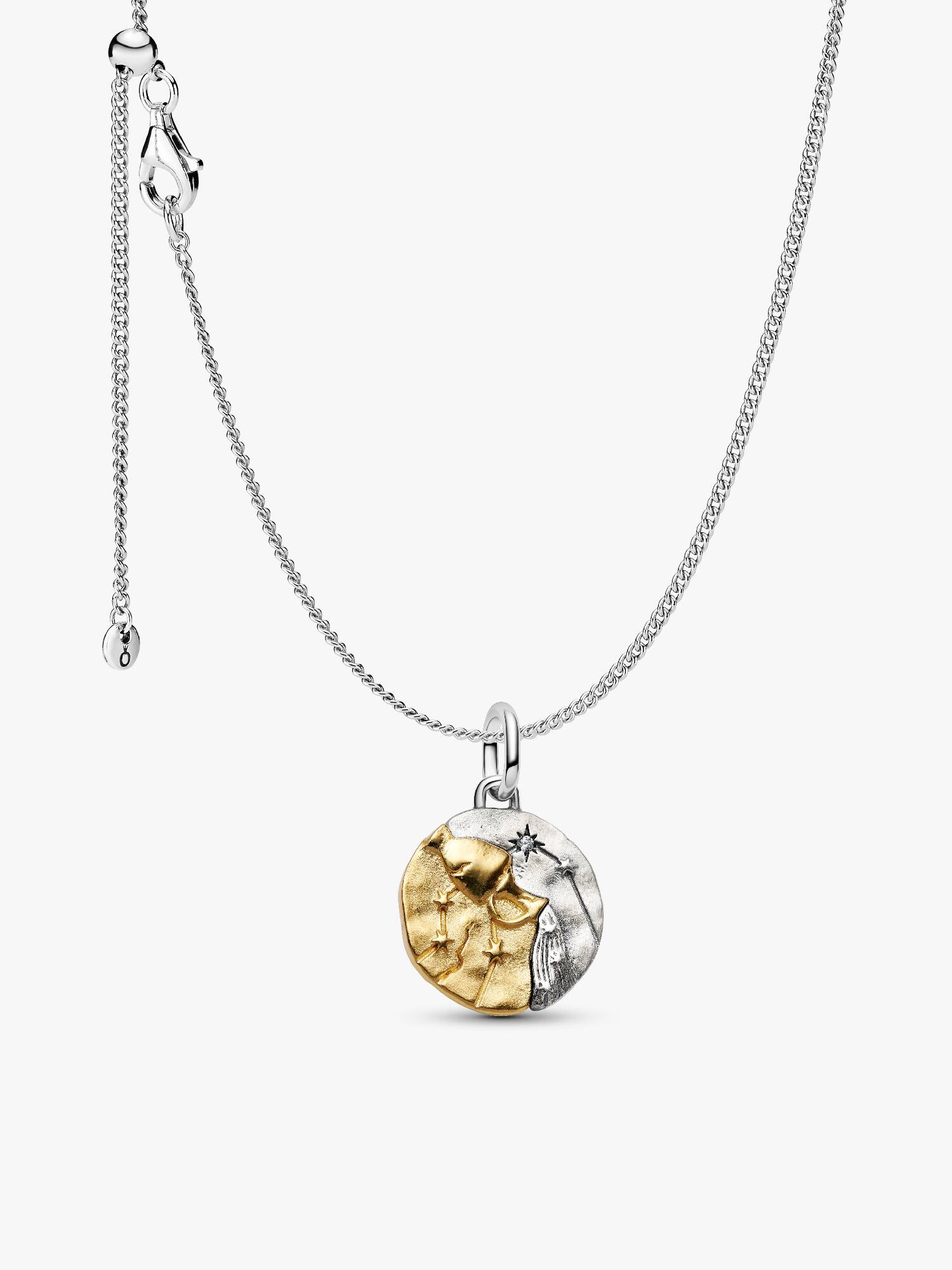 Conjunto de Colar com Charm Medalhão de Aquário
