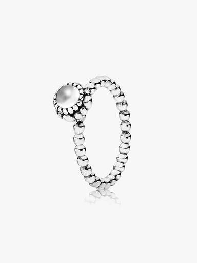 Silver ring, birthstone-April, rock crystal
