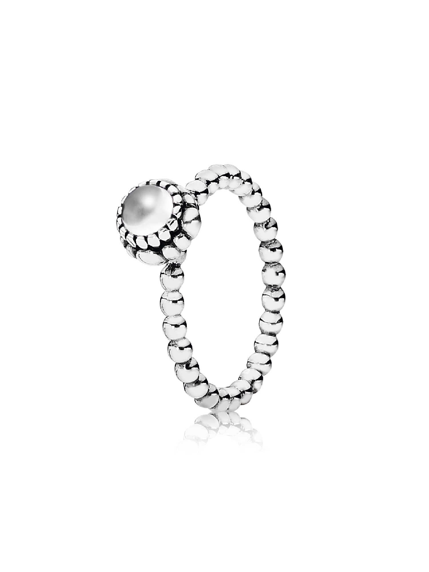 Silver ring, birthstone-April, rock crystal