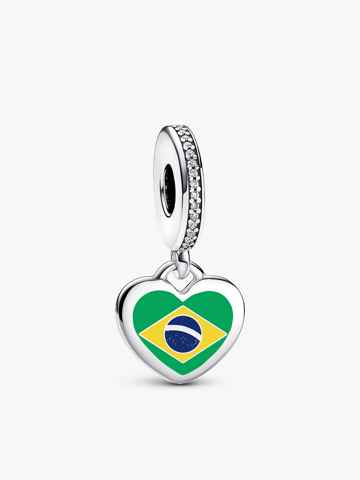 Charm Bandaera Brasil En Corazon