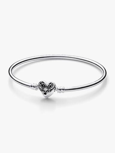 Braceletee Rígido Pandora Moments Coração Y Borboleta