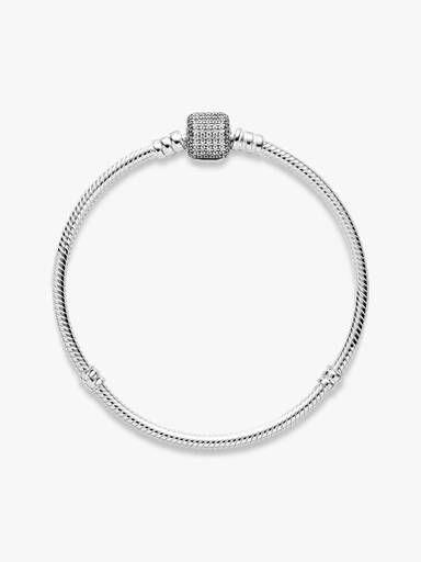 Pulseira Corrente Snake com Fecho Cilíndrico em Pavé