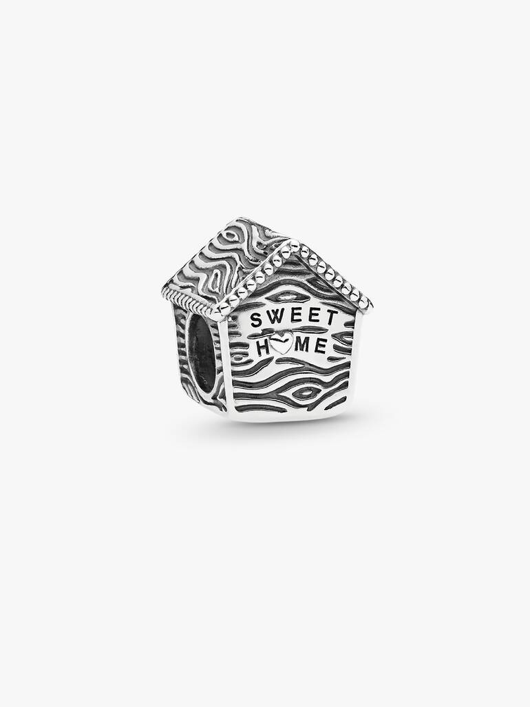 Bird house silver charm