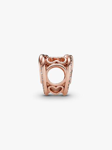Charm Brilhante de Corações Entrelaçados