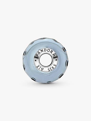 Charm oceânico ondulado de vidro de Murano azul escuro