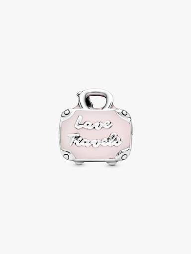 Charm de Mala de Viagem Rosa