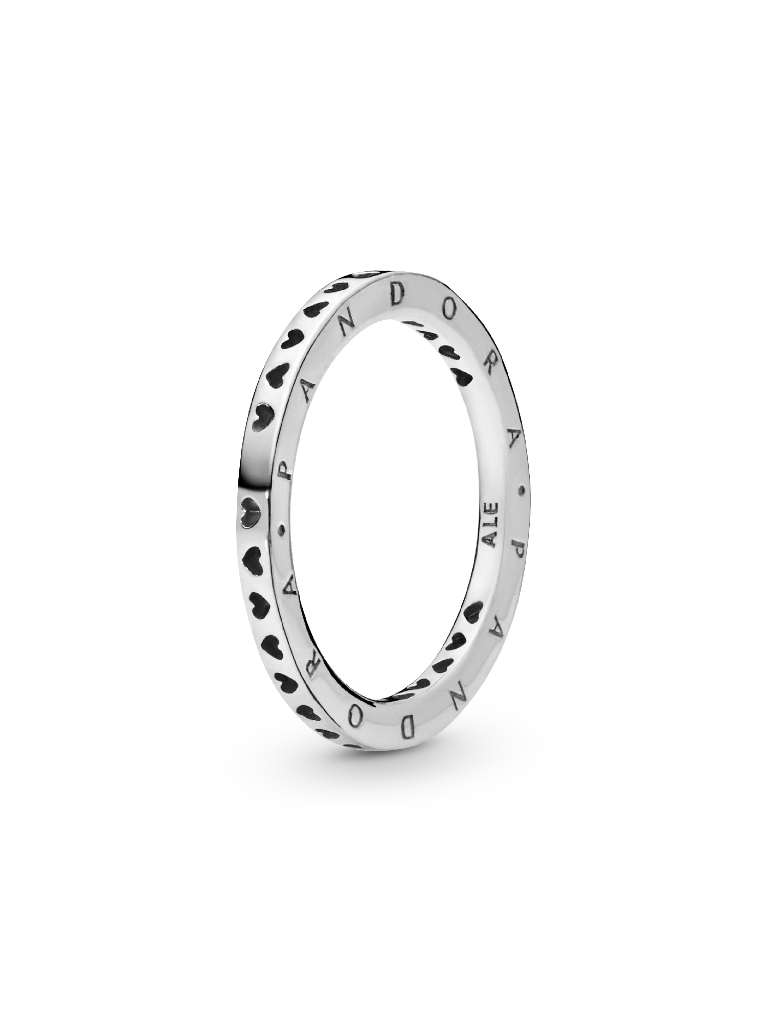 Heart silver logo ring