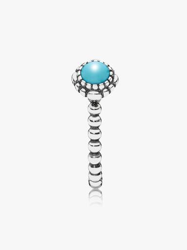 Silver ring, birthstone-December, turquoise